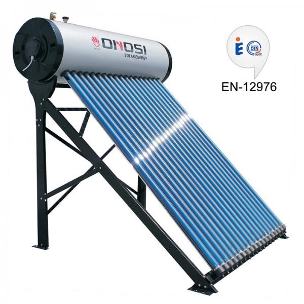 Integrated pressure solar water heater with heat pipe