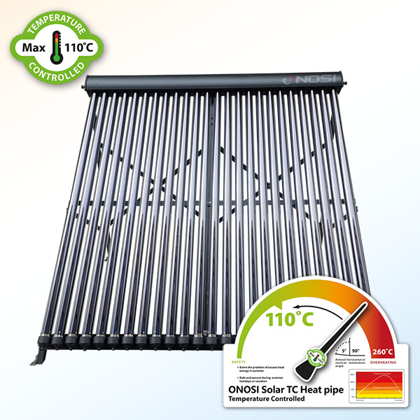 Temperature control heat pipe Solar collector